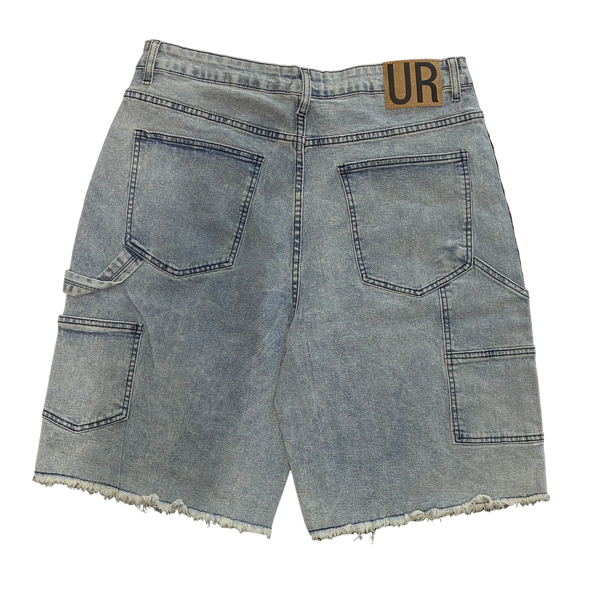 RHINESTONE JORTS - WASHED LIGHT BLUE