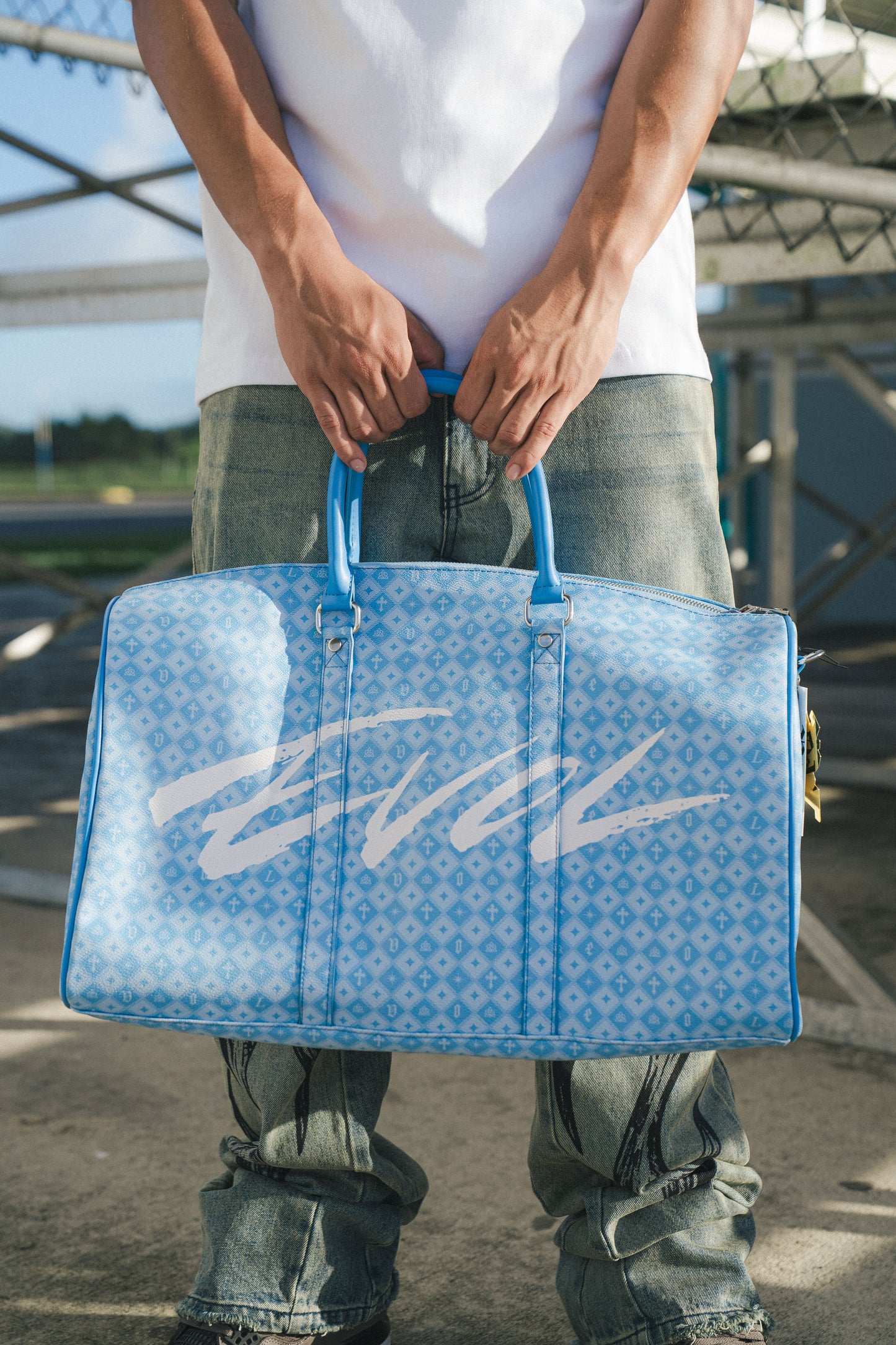 EVOL LEATHER DUFFLE BAG - BLUE