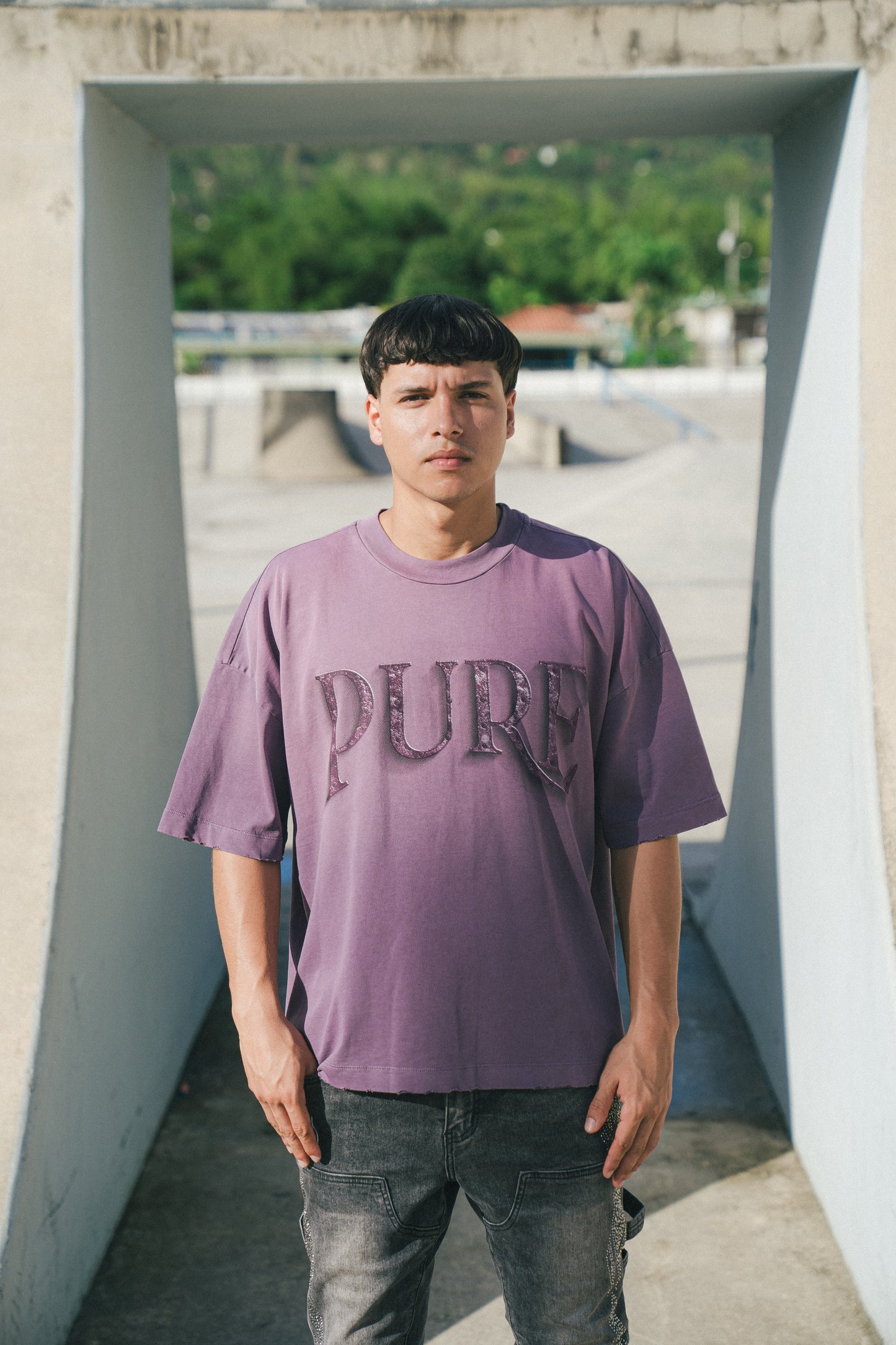 PURE RUSTIC TEE - WASHED PURPLE