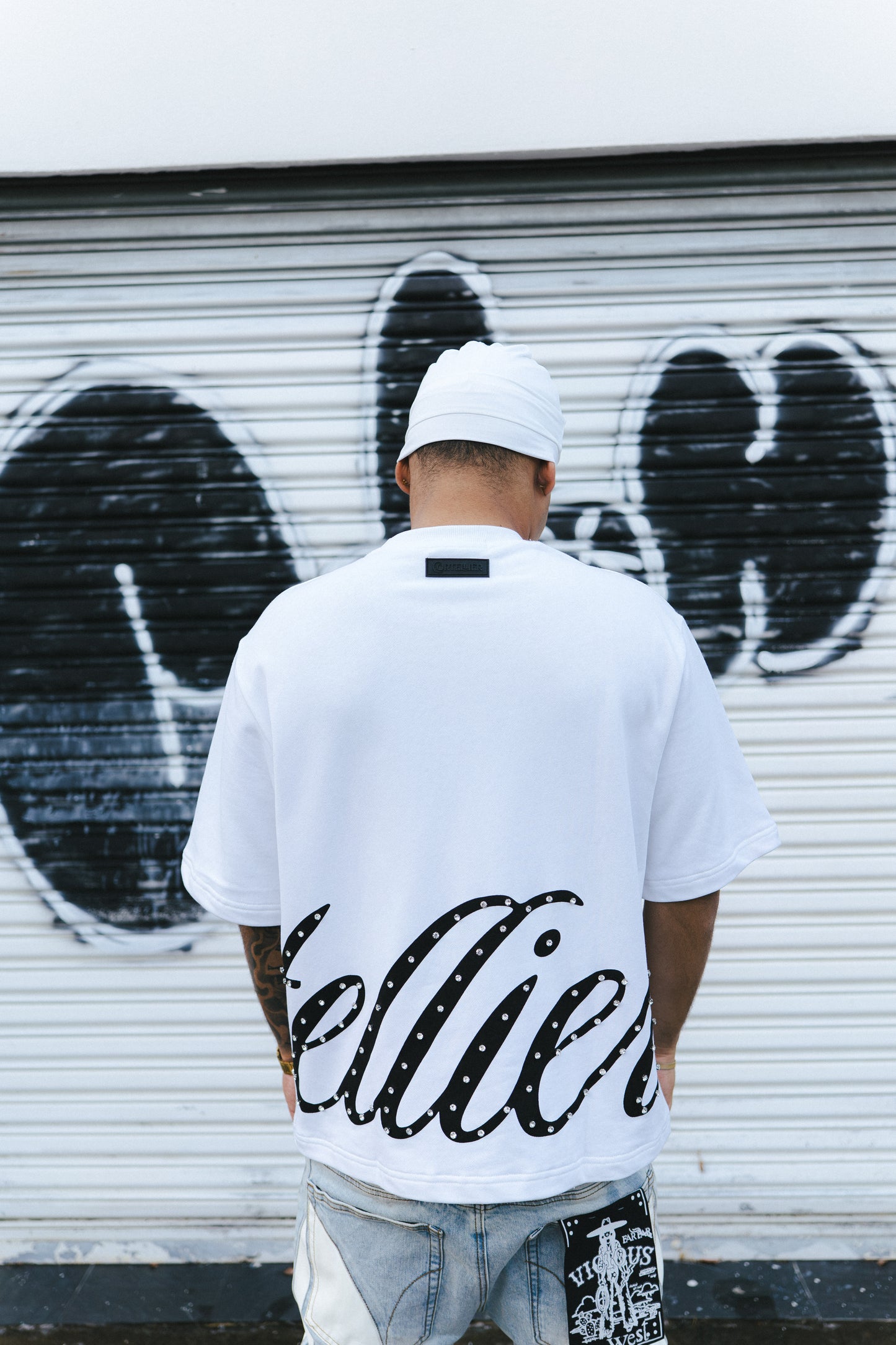 CORTELLIER RHINESTONE TEE - WHITE
