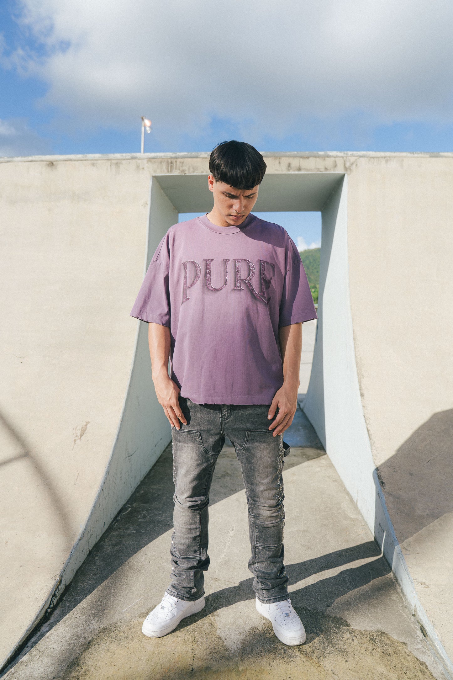 PURE RUSTIC TEE - WASHED PURPLE