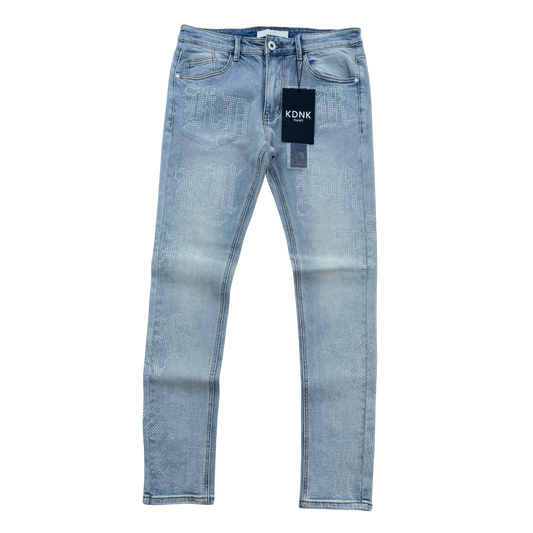 KDNK LETTERS RHINESTONE - LIGHT BLUE