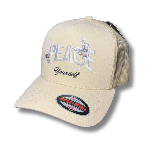 PEACE TRUCKER HAT - OATMEAL