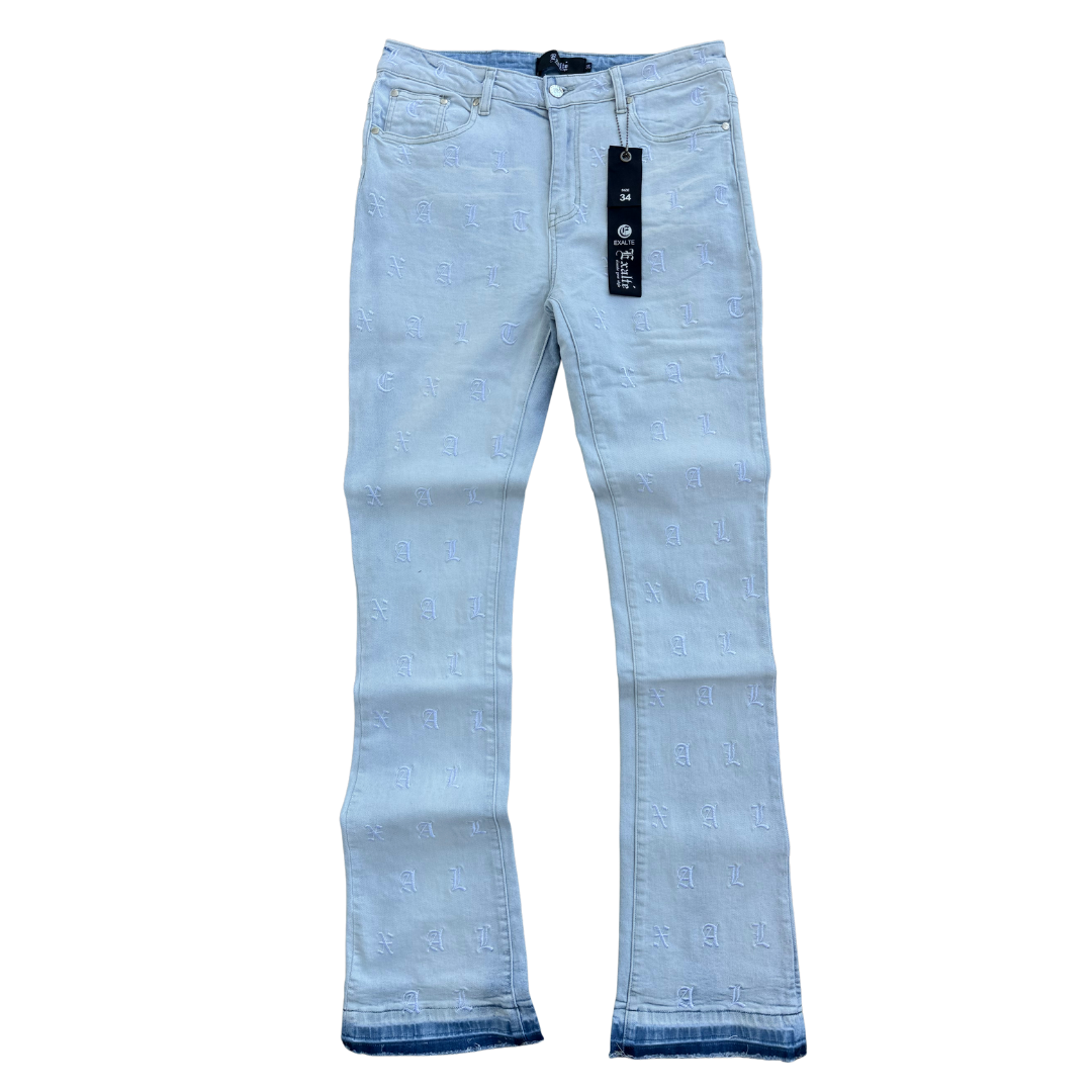EXALTE EMBROIDERED JEANS - LT BLUE