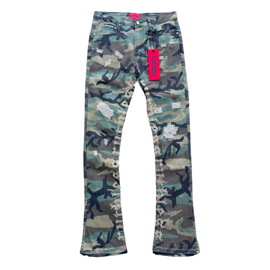 AJENDA CAMO FLARE JEANS
