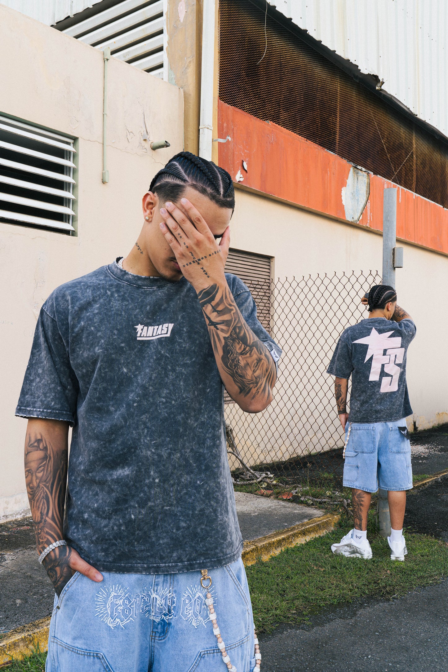 FANTASY SUPPLY MONOGRAM TEE - WASHED GREY