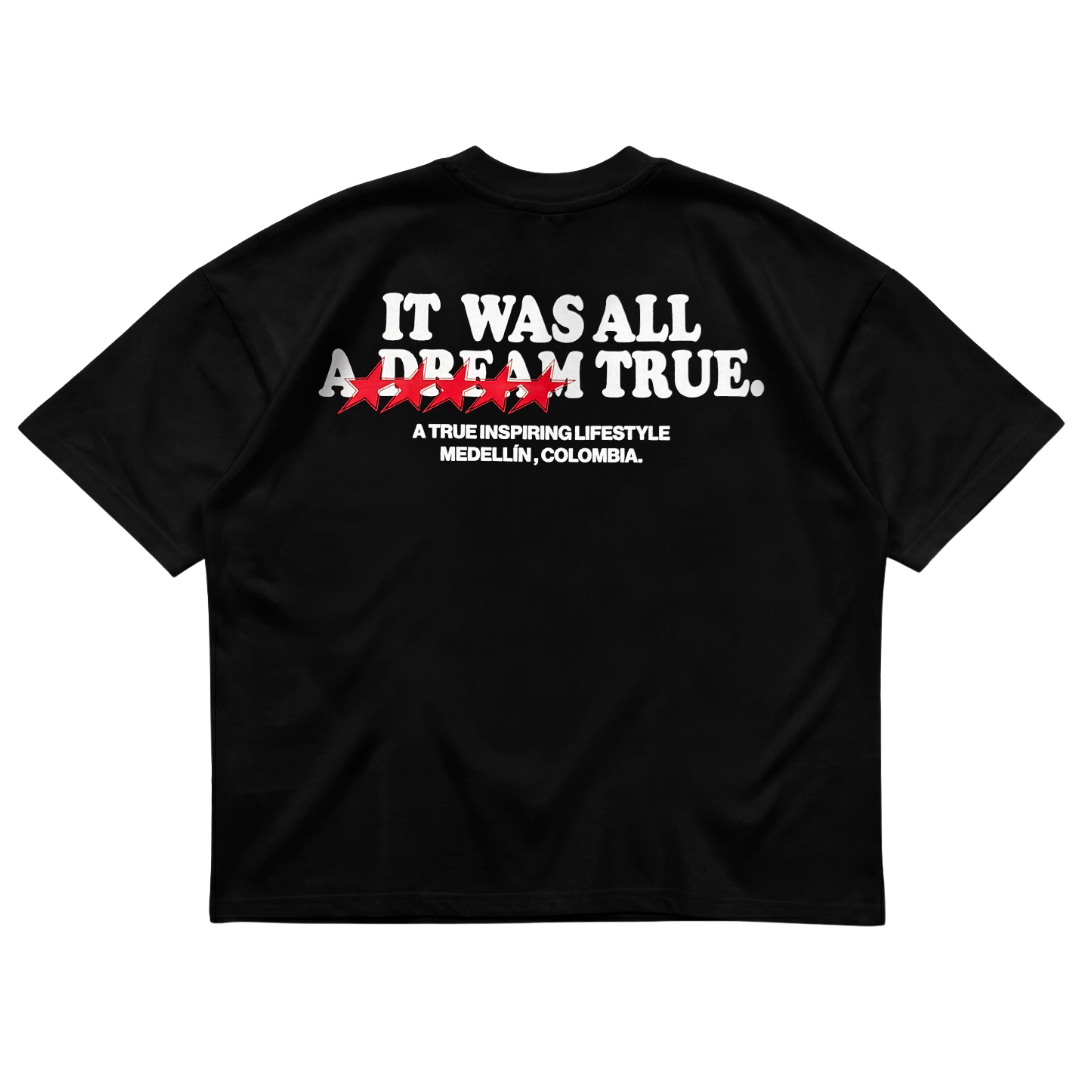 TRUE DREAMS BOXY TEE - BLACK