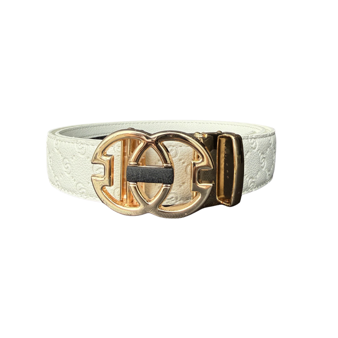 DIOZA - WHITE PRINT LEATHER BELT