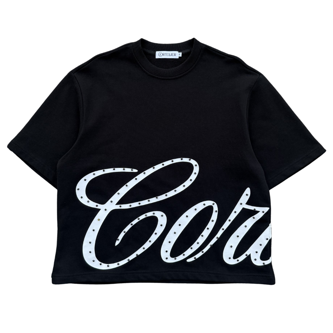 CORTELLIER RHINESTONE TEE - BLACK