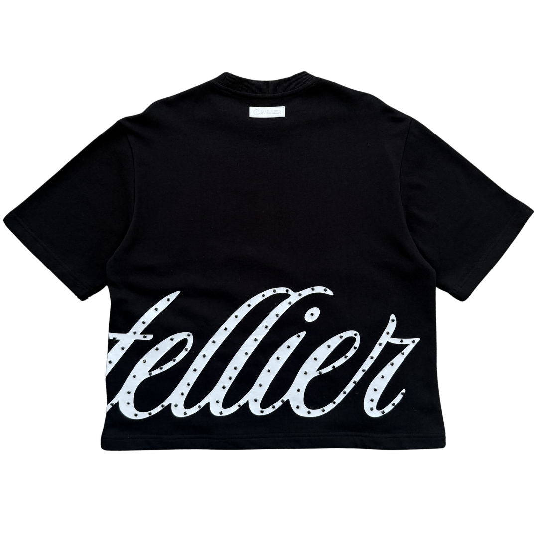 CORTELLIER RHINESTONE TEE - BLACK