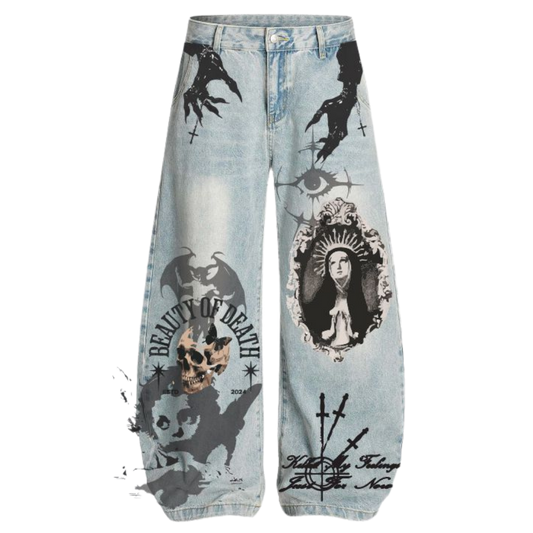 ARMOR PRINTED BAGGY JEANS