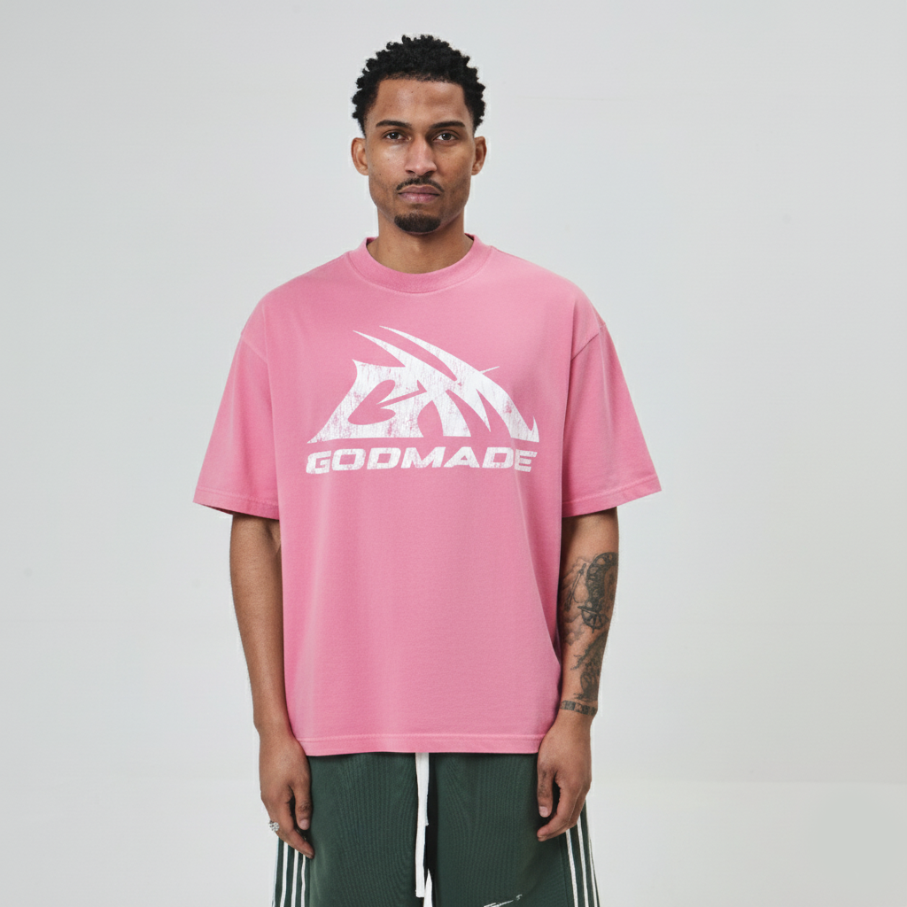 GODMADE LOGO TEE - WASHED PINK